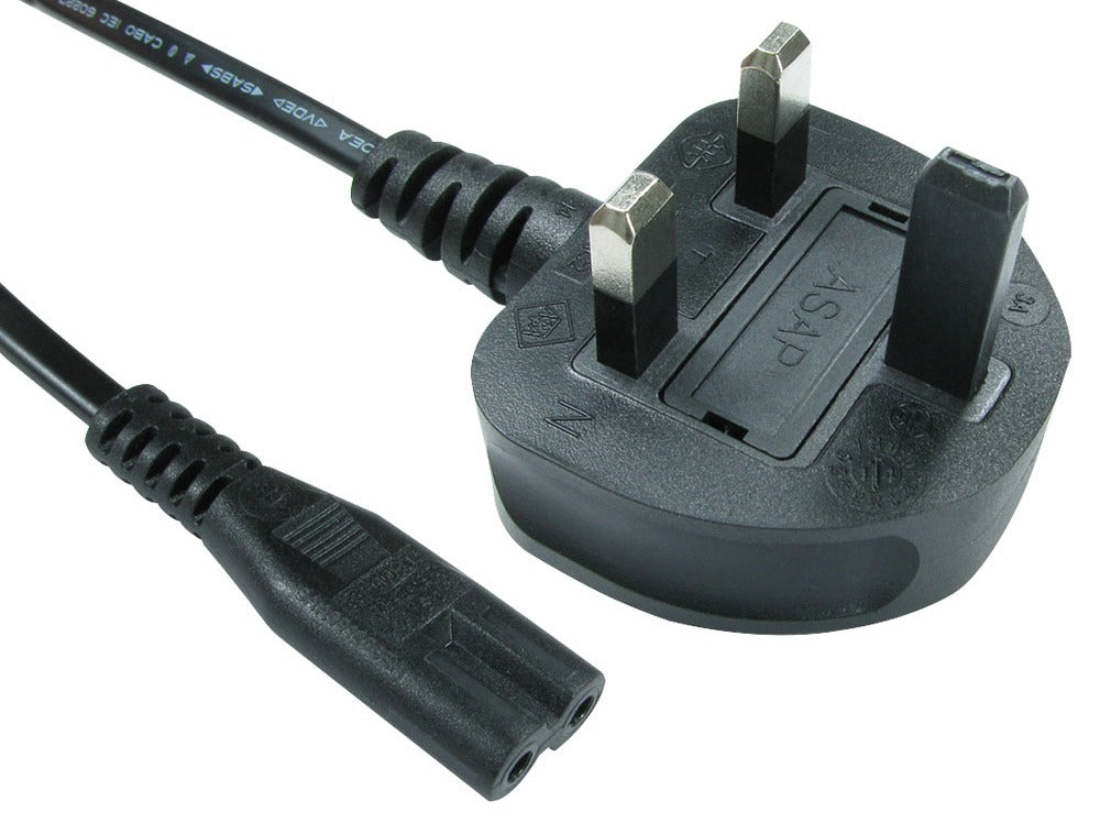 1m Charge Lead (UK mains plug - IEC C7)